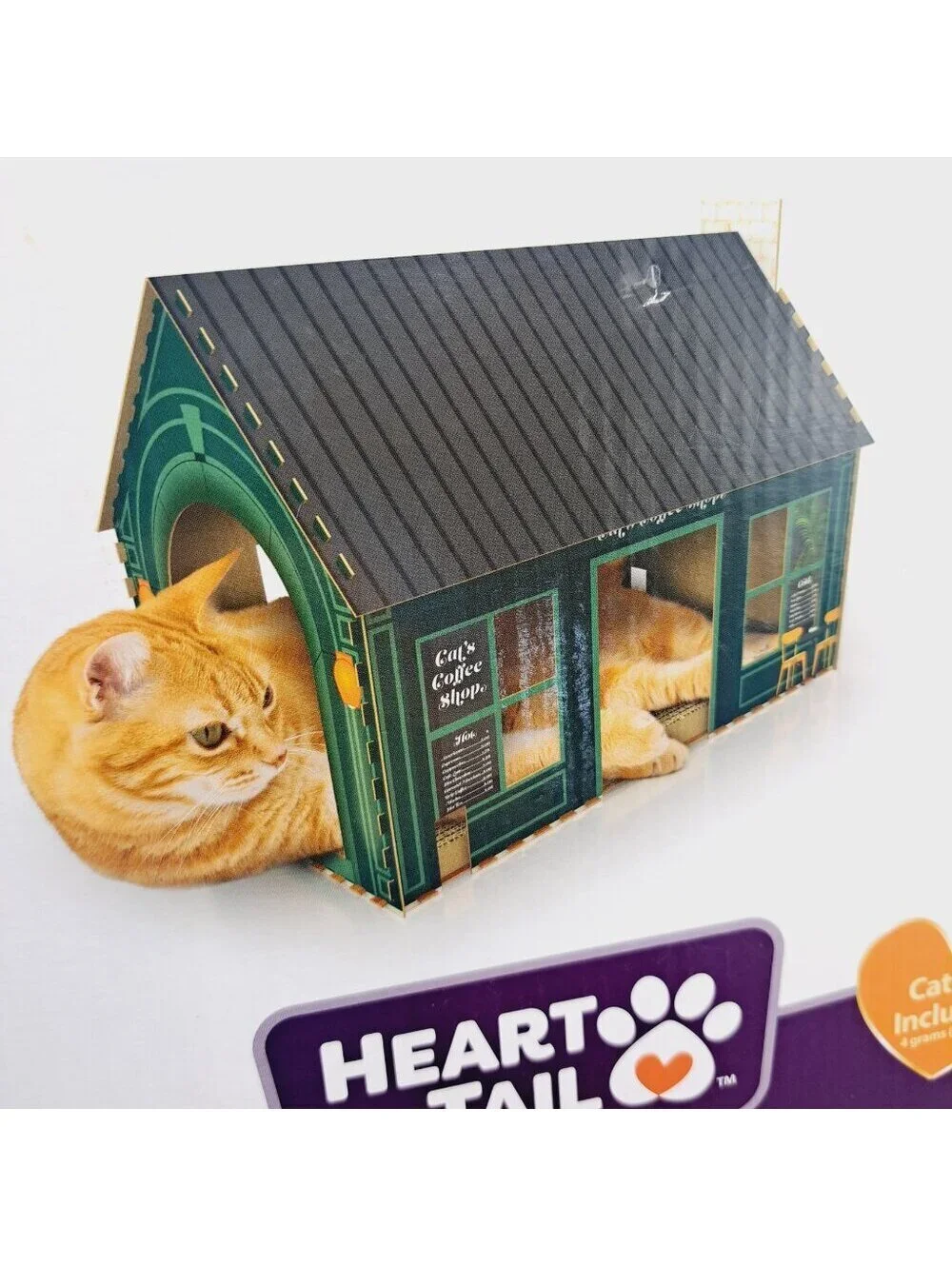 Coffee Shop Bistro Cat or Small Animal Playhouse with Cardboard Scratching Board